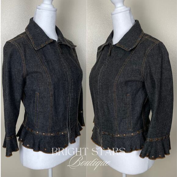 Rare Vintage Dark Denim Studded Jacket ASO Willow Rosenberg BtVS Y2K - Picture 7 of 11